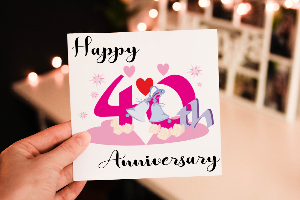 40th Anniversary Card, Card for Ruby Anniversary